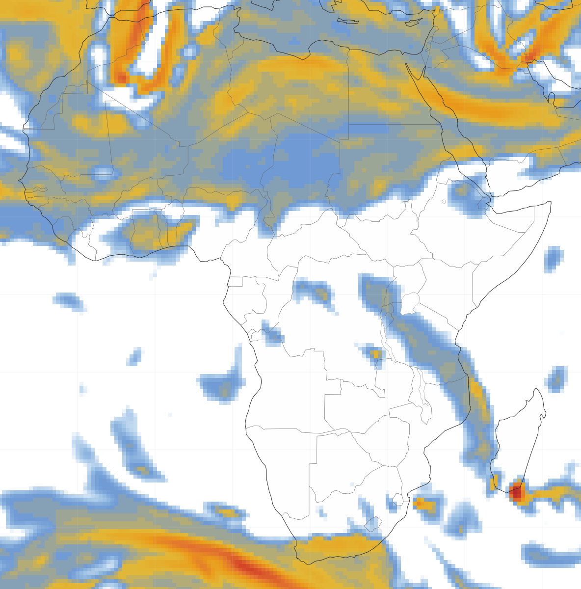 Africa Turbulence Forecast Map - FL350 +0h