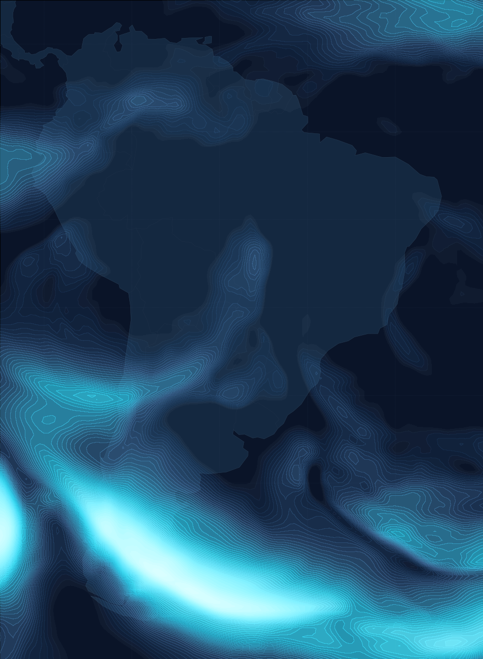 South America Winds Map - FL350 +0h